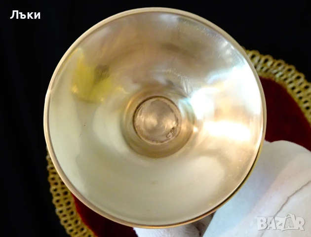 Бронзов бокал,чаша за вино 19 см.,250 мл. , снимка 5 - Антикварни и старинни предмети - 51266434