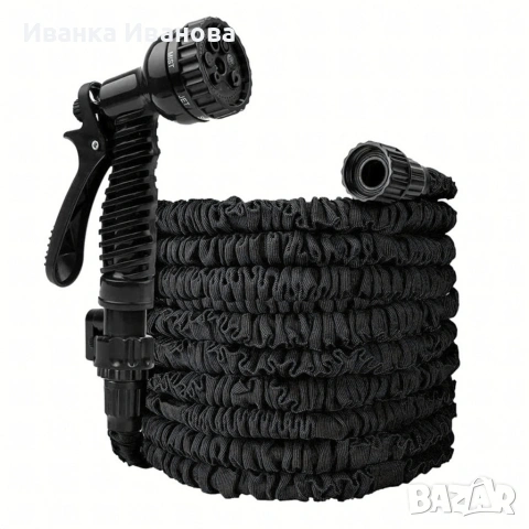 Гъвкав разтеглив градински маркуч 30м – Пълен комплект с пистолет (7 функции) и конектори, снимка 18 - Градински инструменти - 53408266