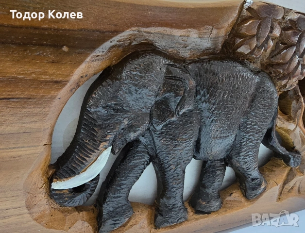 Пано за стена слон от тиково дърво., снимка 2 - Пана - 50280040