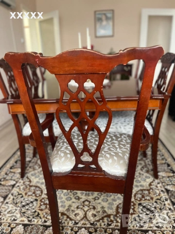 Стилна маса със шест стола , снимка 5 - Маси - 53594635