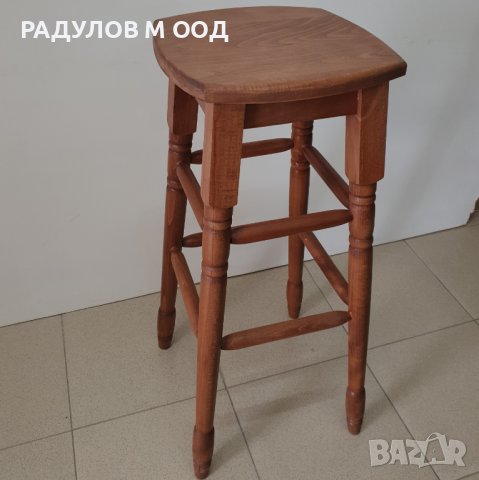 Наличен или по поръчка: Бар стол с дървена седалка бук, снимка 1 - Столове - 22338112