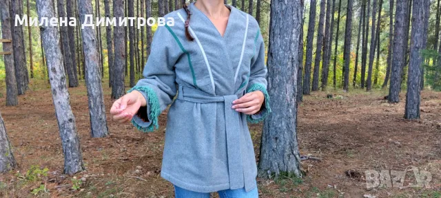 Палто тип кимоно с кашмир