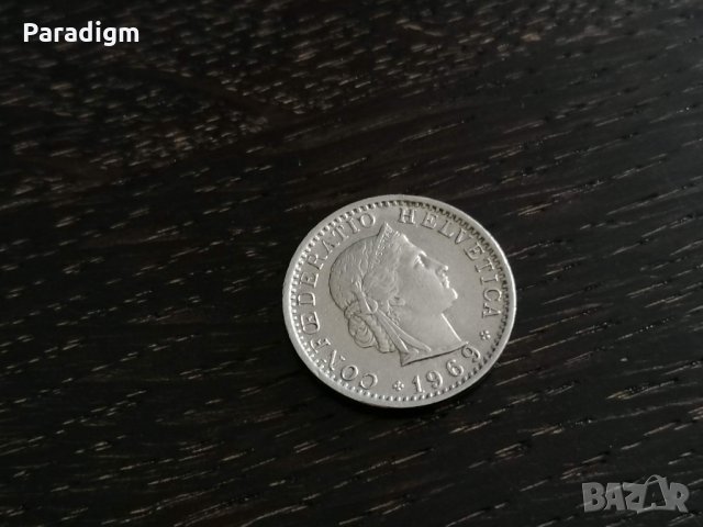 Монета - Швейцария - 20 рапен | 1969г., снимка 2 - Нумизматика и бонистика - 28087976