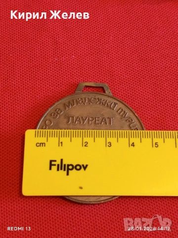 Соц медал ЛАУРЕАТ МЕЖДУНАРОДЕН МЛАДЕЖКИ ЦЕНТЪР Г. ДИМИТРОВ 20865, снимка 8 - Антикварни и старинни предмети - 53257791