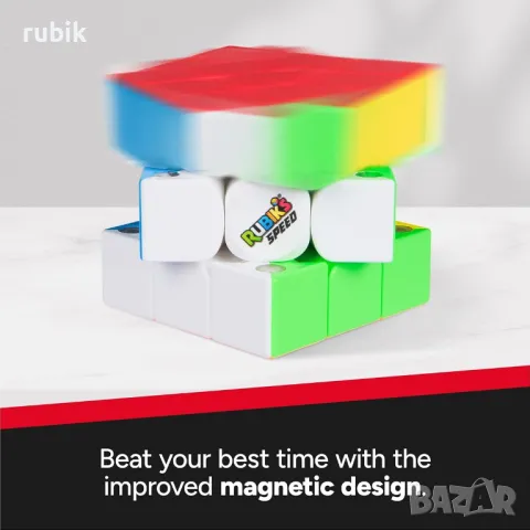 Оригинален куб на Рубик за скоростно нареждане Rubik's Magnetic Speed Cube 3x3x3 55мм - Stickerless, снимка 8 - Игри и пъзели - 48117413