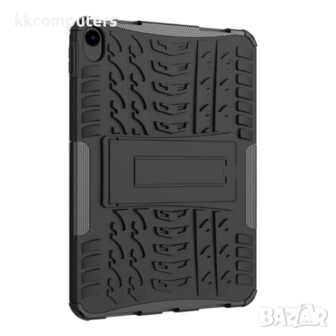 Удароустойчив калъф за Apple iPad (2025) / 10.9 (2022) с Гумена Текстура и Стойка, TPU+PC - Черен, Ч, снимка 8 - Калъфи, кейсове - 52039100