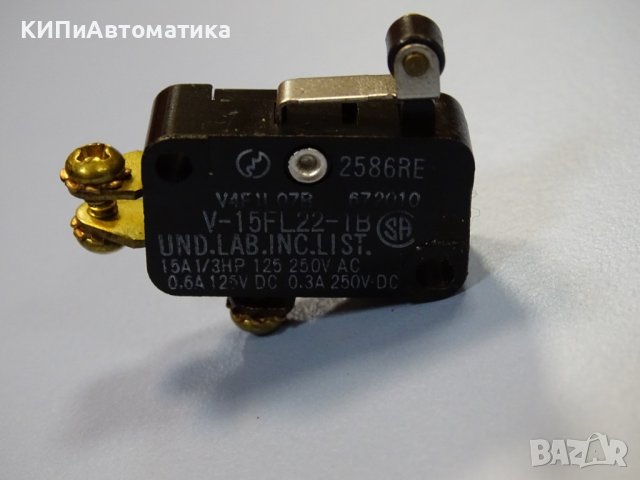 Краен изключвател OMRON V-15FL22-1B 15A, 250V AC snap limit switch, снимка 6 - Резервни части за машини - 38282932
