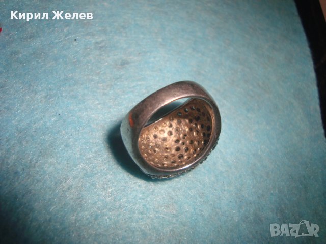 СТАР СРЕБЪРЕН СКЪПОЦЕНЕН АРТ ПРЪСТЕН с МАРКАЗИТИ и ЦИРКОНИ ЛАКИРАНО ОКСИДИРАНО СРЕБРО 26240, снимка 12 - Пръстени - 34646999