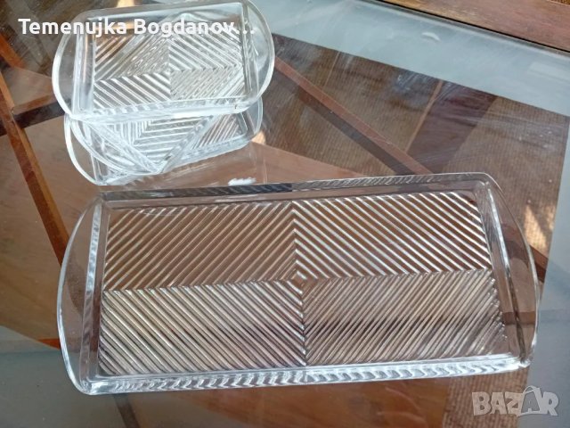 сет стъклено плато, снимка 3 - Аксесоари за кухня - 49304930