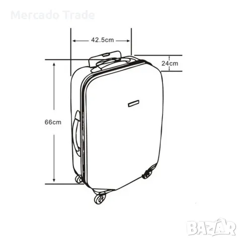Куфар с колелца Mercado Тrade, 58л., Син, снимка 8 - Куфари - 47662404