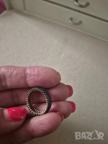 сребърен пръстен с аметисти, снимка 4 - Пръстени - 51854863