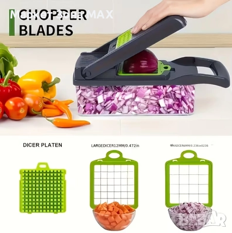 16-в-1 Прецизен Многофункционален Кухненски Чопър с Контейнер и Ножове, снимка 6 - Чопъри и пасатори - 52891042