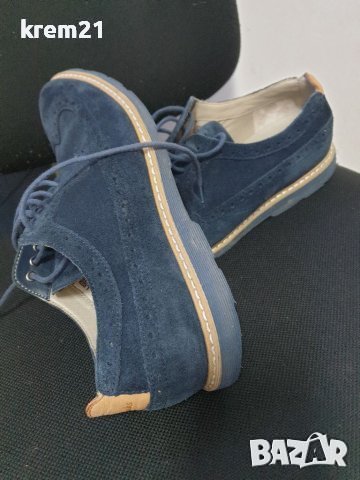 Clarks Gambeson Navy Suede мъжки обувки номер 42, снимка 3 - Официални обувки - 43532400