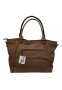 Голяма дамска чанта тип торба с опушени детайли - керемидено кафява, снимка 3