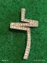 Уникален стилизиран кръст с инкрустирани цирконий подходящ аксесоар за специални поводи 30679, снимка 1