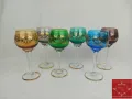  6 броя чаши за вин@ от муранско цветно стъкло (кристал), снимка 1