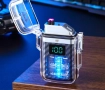 Елегантна прозрачна ветроустойчива запалка с LED светлинки, снимка 7