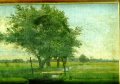 пейзаж - масло в дървена рамка, немски художник от нач. на ХХ в