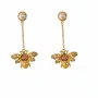 Златни обеци с висулка пчела А206, снимка 1