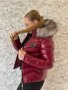 💯Moncler уникално късо зимно червено бордо дамско яке Монклер💯, снимка 1 - Якета - 43413859