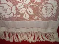Ретро завеса плат  плетена дантела филе на рози, снимка 8