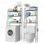 Етажерка за тоалетна чиния или пералня с 3 реда, размери 68Х25Х163 см, за баня, TOILET RACK, бяла, снимка 3