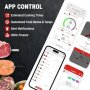 Нов безжичен Bluetooth термометър за месо с 2 сонди за печене скара готвене Смарт контрол, снимка 5