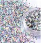 холограмни шестоъгълни ситни лъскави конфети декорации за вграждане в нокти маникюр в кутия, снимка 1 - Продукти за маникюр - 32678271