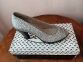 Нови! №39 Сребристи Обувки на ток , снимка 6