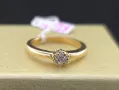 Златен пръстен 18к диаманти 0.08кт. р-р 17.7мм, снимка 5