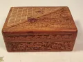дървена кутия за бижута дърворезба 7/5, снимка 1