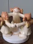 коледен керамичен свещник с три ангелчета 19/1, снимка 1