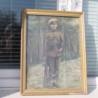 Стара картина ''български войник'' 1880 година, снимка 1 - Колекции - 38709589