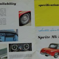 Ретро Рекламен проспект на автомобил Austin Healey Sprite Mk||| формат А4 на Английски език, снимка 6 - Специализирана литература - 37255587