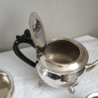 Английски посребърен сервиз за чай от 3 части, снимка 7 - Антикварни и старинни предмети - 43203606