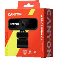 Уеб Камера CANYON CNE-HWC2 Черна С вграден микрофон, Петслоен обектив HD1280-720p, снимка 3 - Камери - 36643246