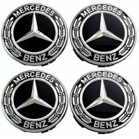 капачки за джанти за мерцедес Mercedes 60мм черни хром 4 броя, снимка 1 - Аксесоари и консумативи - 40264152