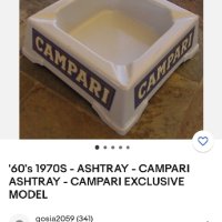 Голям рекламен пепелник Campari , снимка 2 - Антикварни и старинни предмети - 43242132