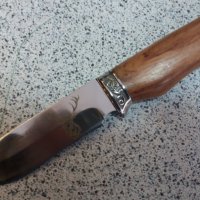 Гравиран ловен нож с елен(Олен) 2 , дървена дръжка , снимка 2 - Ножове - 28106979