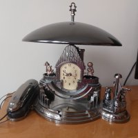 Уникален  старинен ретро музикален часовник телефон, снимка 3 - Антикварни и старинни предмети - 39847825