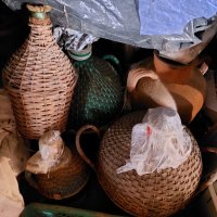 Дамаджани за ракия стъклени със дървена плетка , снимка 4 - Антикварни и старинни предмети - 43655769