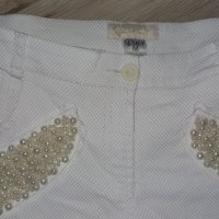 Бели къси панталони с перли Lucy Fashion , снимка 3 - Къси панталони и бермуди - 37651666