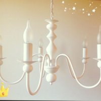 Винтидж класика-бял полилей за хол,всекидневна ,шаби шик лампа,модерно осветление, снимка 3 - Полилеи - 22892010