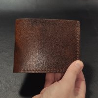 Минималистични кожени портфейли за мъже - бифолд, ръчна изработка., снимка 6 - Портфейли, портмонета - 43976771