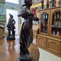 Красива голяма антикварна авторска френска фигура статуетка , снимка 3 - Антикварни и старинни предмети - 40387892