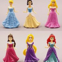 Принцеса принцеси Ариел Рапунцел Белл Снежанка Аврора пластмасови фигурки фигурка за игра и торта, снимка 2 - Фигурки - 25153473