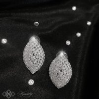 КОМПЛЕКТ AURORA / Лускозен дамски комплект бижута с кристали от 3 част колие, обеци, пръстен, снимка 3 - Бижутерийни комплекти - 43653467