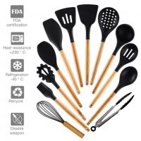 Комплект Кухненски прибори за готвене - 12 части + метална поставка, снимка 11 - Прибори за хранене, готвене и сервиране - 32894256