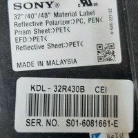 Продавам,лед ленти-LG Innotek 32inch WXGA NDSOEM WA TYPE REV0.0 и WB TYPE от тв.SONY KDL-32R430B, снимка 3 - Телевизори - 37901862