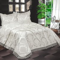 Луксозни покривки за спалня в комплект с долен чаршаф ранфорс , 2 калъфки ранфорс и 2 калъфки сатен, снимка 7 - Покривки за легло - 43006085